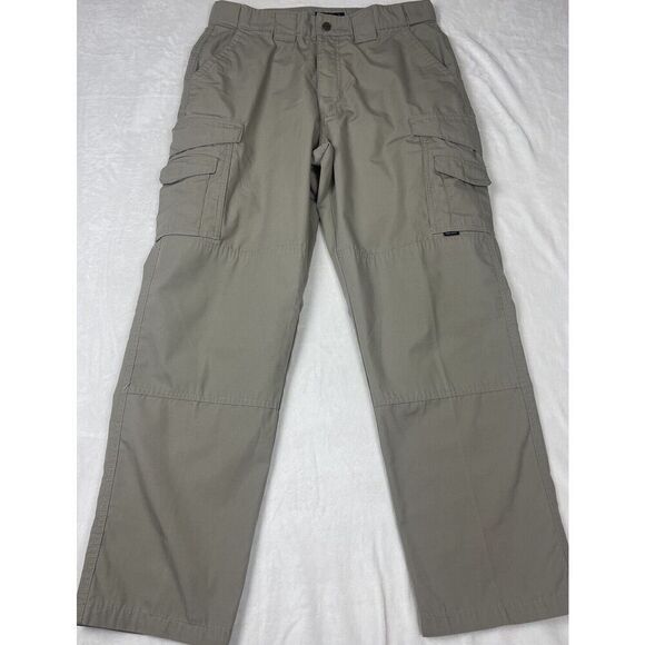Tru Spec Pants Mens 34x32 Beige Khaki Tan Cargo Canvas Workwear Stretch - Picture 1 of 14
